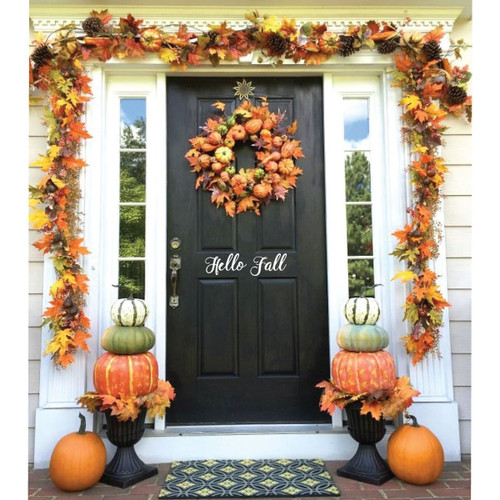 Front Door Decal - Hello Fall - Living Room, Home Decor or Porch Decoration