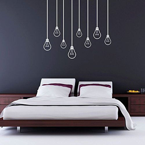 Hanging Light Bulbs Design Vinyl Wall Decal, Modern Decor for Restaurant, Home, Office, School, Classroom