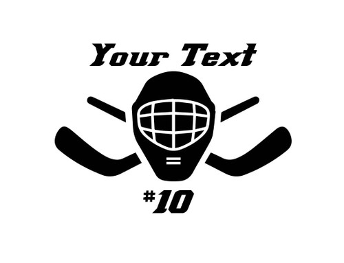 Hockey Mask Wall Decal - Personalized Vinyl Decor for Teen, Boy's Bedroom or Playroom - Sports Decorations