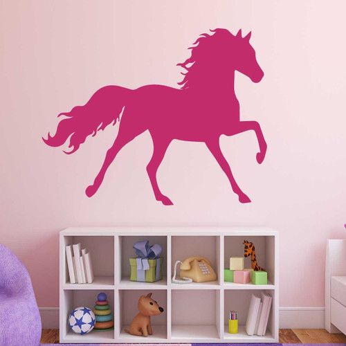Horse Wall Decals - Full Body Pony Silhouette - Vinyl Home Decor for Girls or Boys, Decoration for Bedroom, Cabin, Ranch, Equestrian Center - Animal Lover Wall Sticker
