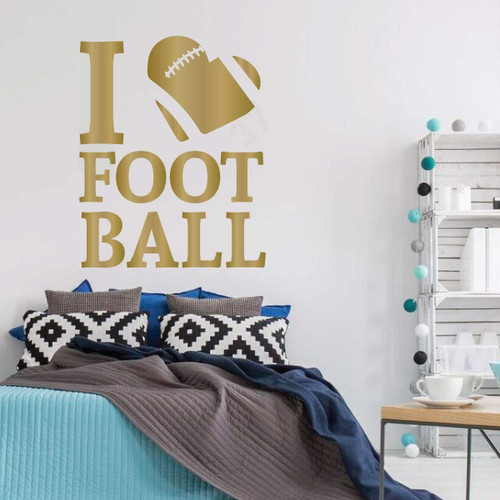 I Love Football Wall Decal with Heart