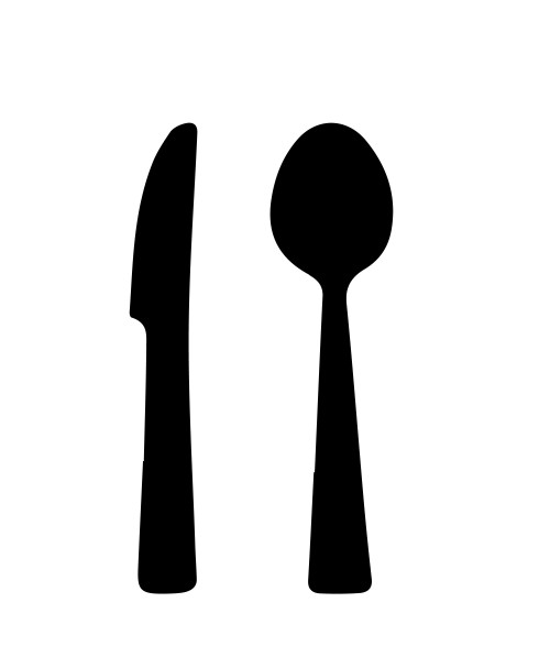 Knife and Spoon Wall Decal - Kitchen or Restaurant Themed Vinyl Decor