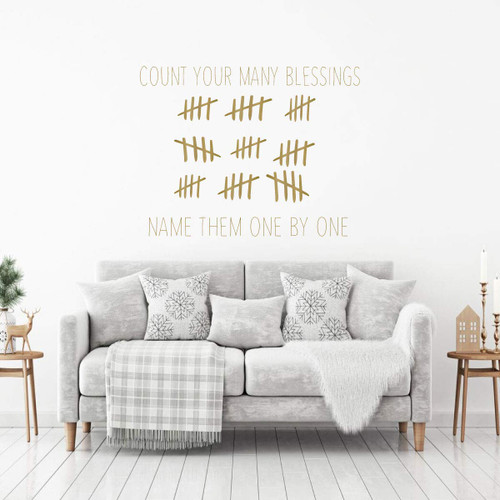 LDS Music Lyrics - Count Your Many Blessings - Vinyl Wall Decal LDS Hymn Song Lyrics - Mormon Decor
