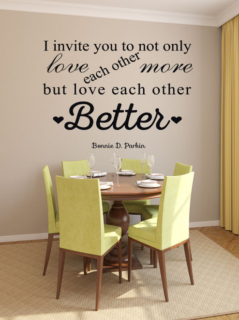LDS Relief Society Wall Decal Quote Bonnie D Parkin Love Each Other Better Christian Home Decoration Sticker