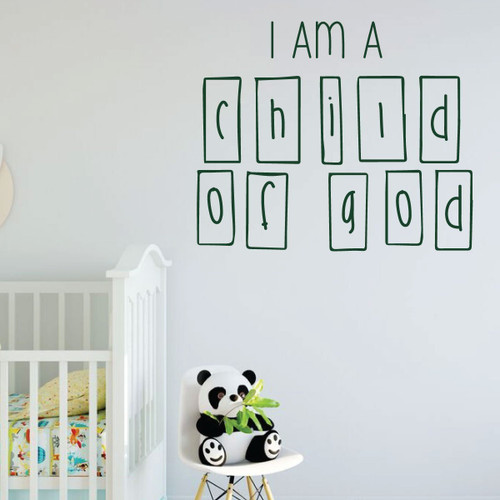 LDS Wall Decal - I Am A Child Of God - Nursery Room Vinyl Decoration for Home, Bedroom or Living Room Decor
