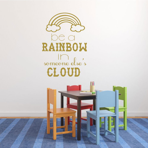 Maya Angelou Quotes Wall Decor - Be a Rainbow in Someone Else's Cloud Vinyl Design for Classroom, Bedroom, Living Room, Preschool