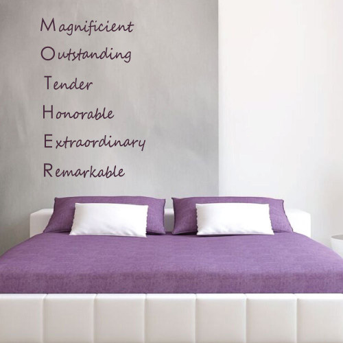 Mother Wall Decals "Mother Acronym" Vinyl Decal For Home Decor