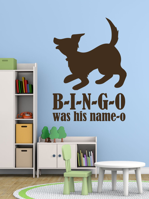 Nursery Rhyme Wall Decals - B-I-N-G-O - Bingo Song, Nursery Wall Decor, Playroom Decor, Vinyl Wall Decals for the Playroom, Preschool, and Baby Nursery Wall Decals