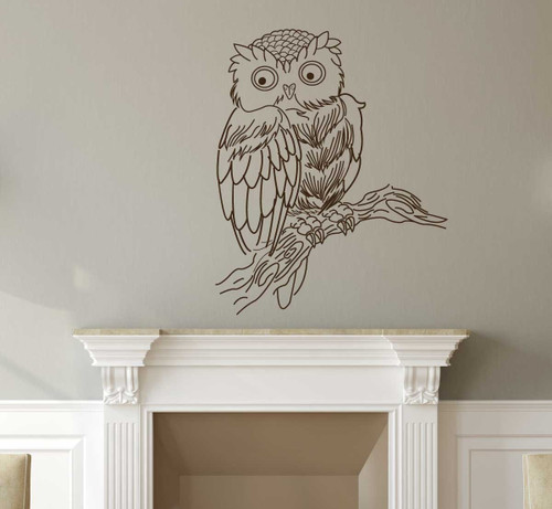 Owl Wall Decal - Vinyl Art Decoration for Center Piece, Home Decoration Living Room or Kid's Bedroom Decor