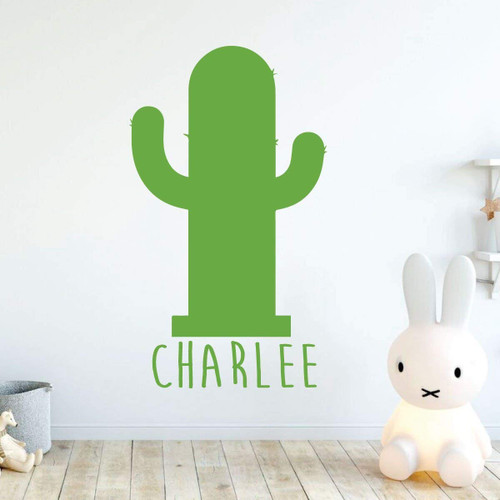 Personalized Name Cactus Vinyl Wall Decal