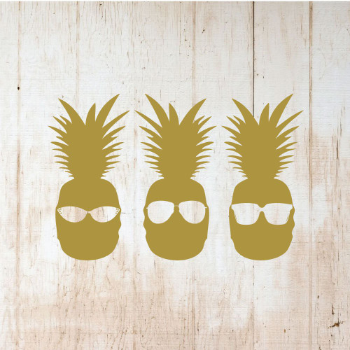 Pineapple Wall Decor - Cool PineApple With Sunglasses - Hawaiian Tropical Design - Teen Bedroom Decoration