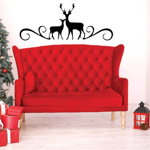 Reindeer Christmas Decor Vinyl Wall Decal