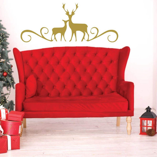Reindeer Christmas Decor Vinyl Wall Decal