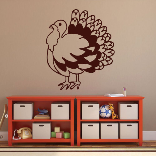 Thanksgiving Turkey - Turkey Wall Decals, Thanksgiving Decorations in the Home, Office Holiday Decorations, Fall Wall Art