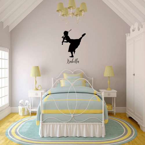 Violin Wall Decor - Personalized Vinyl Decal - Violinist Gifts For Girl's Bedroom, Playroom or Music Room