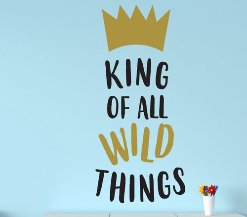 Wall Decal For Kids - King Of Wild Things - Where The Wild Things Are Theme Room - Crown Design - Vinyl Wall Art and Decor for Children's Bedroom or Playroom