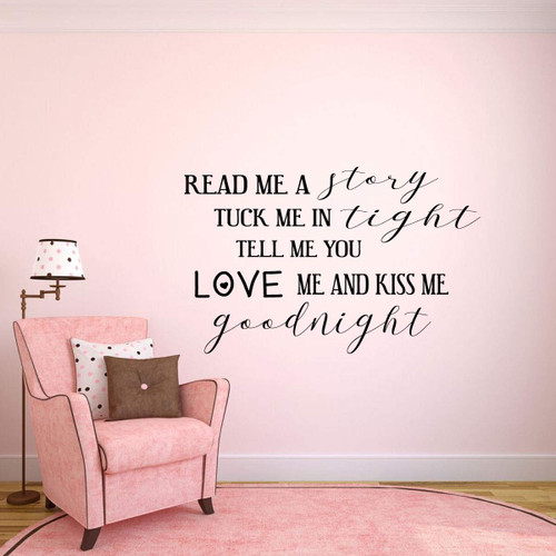 Wall Decal For Kids ' 'Read Me A Story' Bedtime Vinyl Wall Art and Decor for Children's Bedroom or playroom