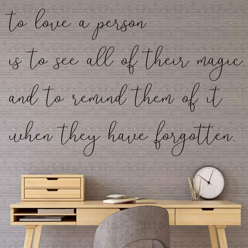 Wall Decal for Loved ones - 'To Love a Person' - Vinyl Sticker for Master Bedroom, Guest Room, Entryway or Living Room - Perfect Gift for Friends or Family