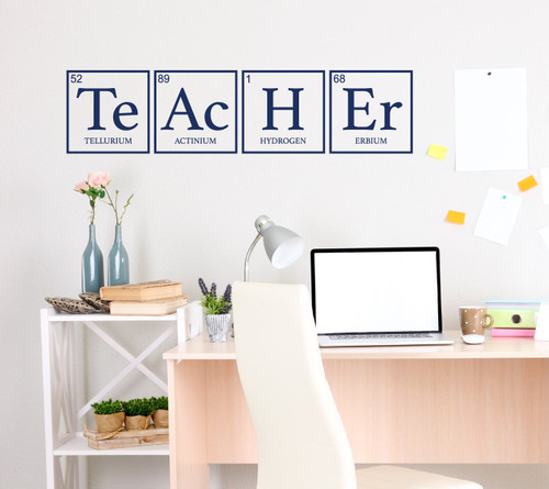 Wall Decal for Teachers - Teacher Periodic Table Decor - Science Art Decoration for Office, School or Classroom