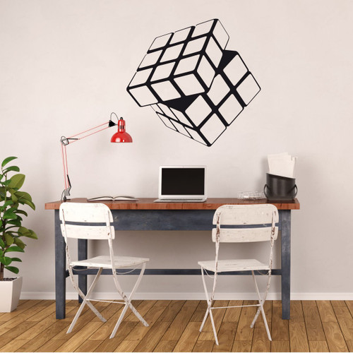 Wall Decals for Kids Rooms - Rubik's Cube Vinyl Sticker Decor for Teenagers, Children, Baby Nursery, Playroom, Bedroom, or Office