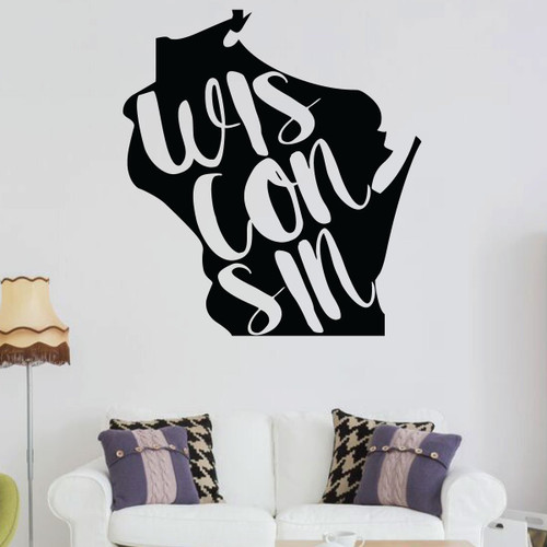 Wisconsin Wall Decor - States Vinyl Silhouette Art for Home Decor, Living Room or Family Room Decoration