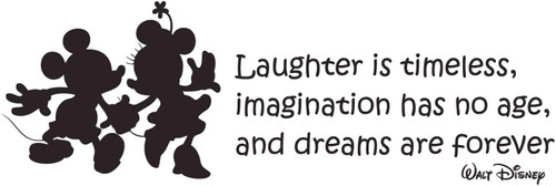Walt Disney Mickey and Minnie Mouse Decorations, "Laughter is Timeless" Decal