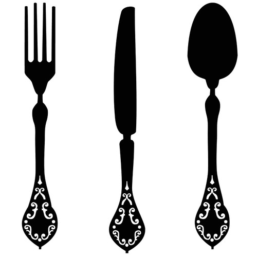 Fork, Knife, and Spoon Silhouettes