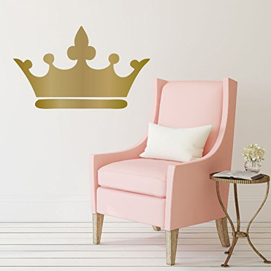 Gold Crown Wall Decal - 25in x 15in | Custom Vinyl Decor