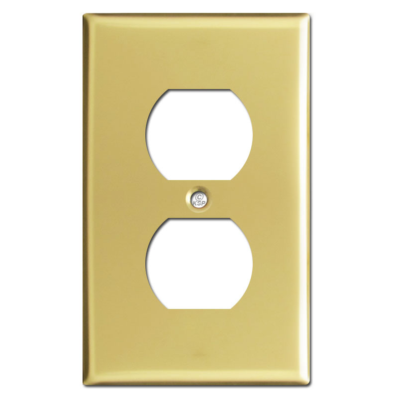 1 Outlet Cover Plate Polished Brass Kyle Switch Plates