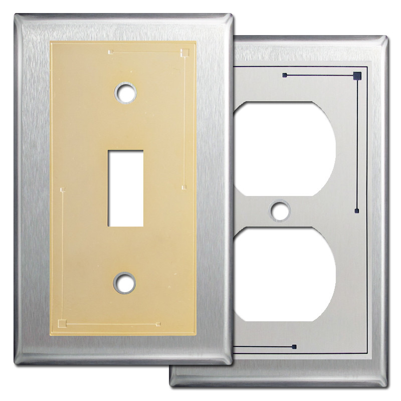 Classic Lines Metal Wall Plate Covers in Black Kyle Design