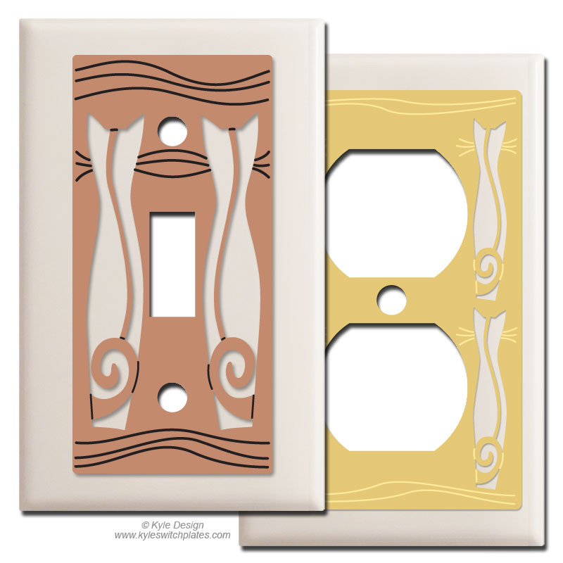 Decorative Cat Light Switch Plates & Outlet Covers by Kyle Design