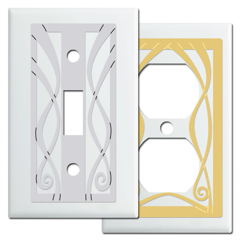 Ribbons Decorative Wall Switch Plates in Stainless Steel