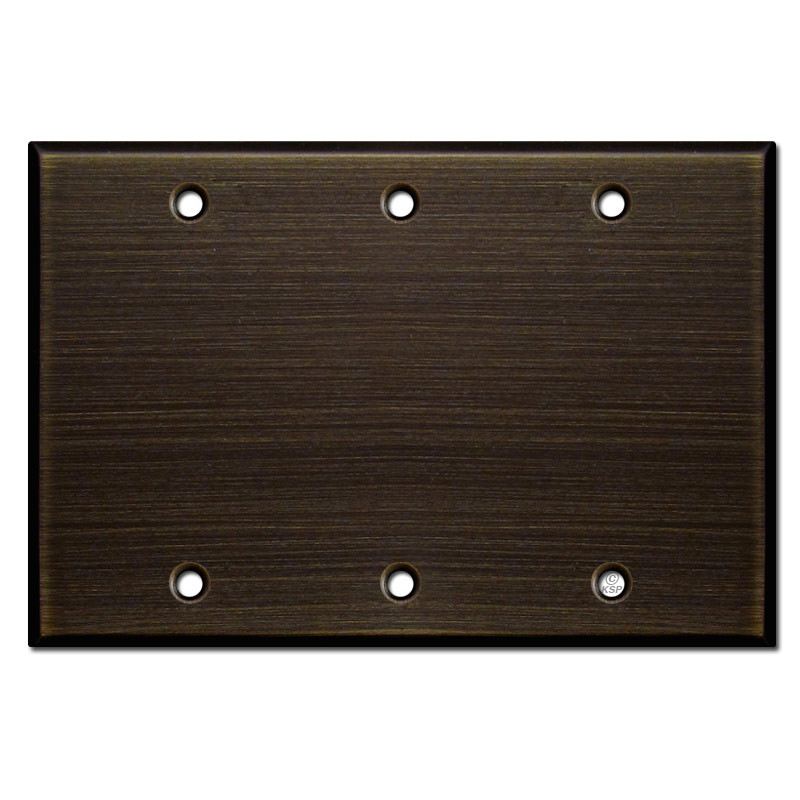 3 Gang Blank Electrical Wall Plate Oil Rubbed Bronze
