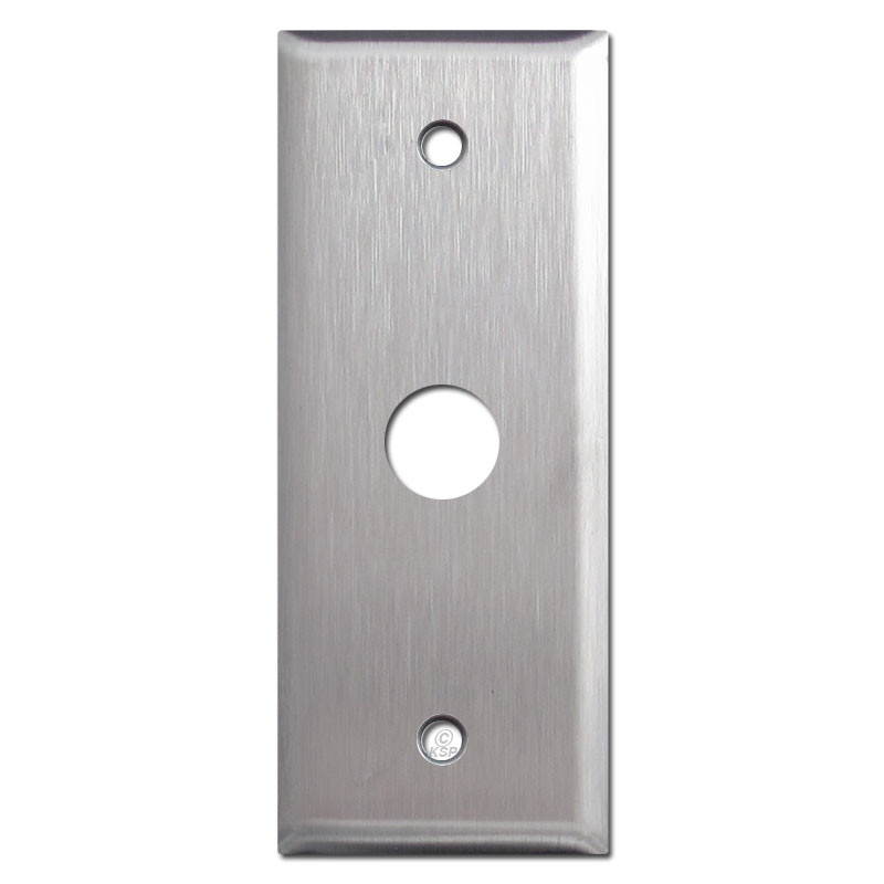 Double .625'' Phone Cable Outlet Cover Plates Satin Stainless Steel