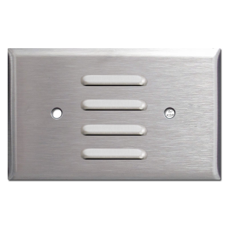 Horizontal Louver Wall Plate Light Cover Satin Stainless Steel