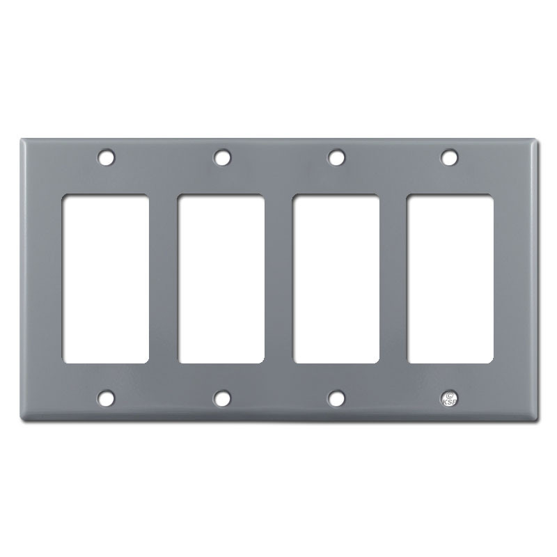 Gray Decora Rocker Switch Plate Covers for Modern Switches & Outlets