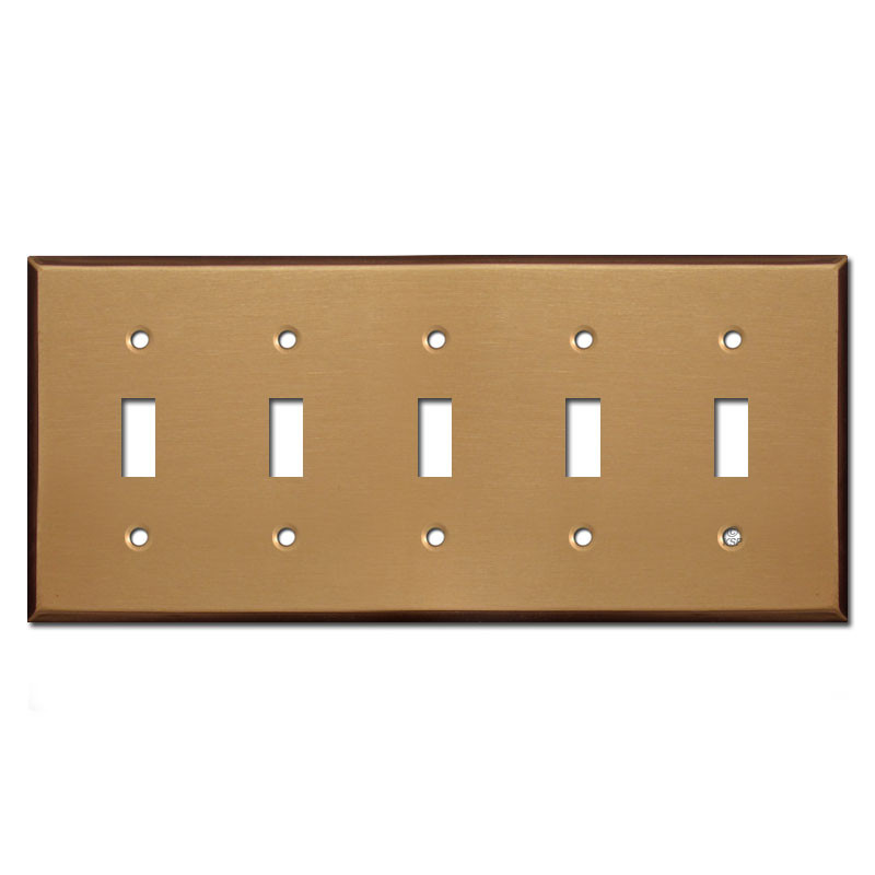 5 Toggle Switch Wall Plates Satin Bronze Kyle Switch Plates