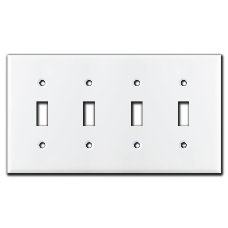 4 Rocker Switch Plate White Kyle Switch Plates