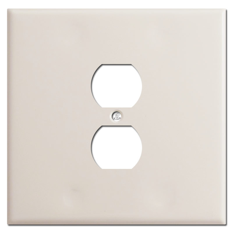 Oversized 2 Gang 1 Centered Outlet Plate Covers Light Almond