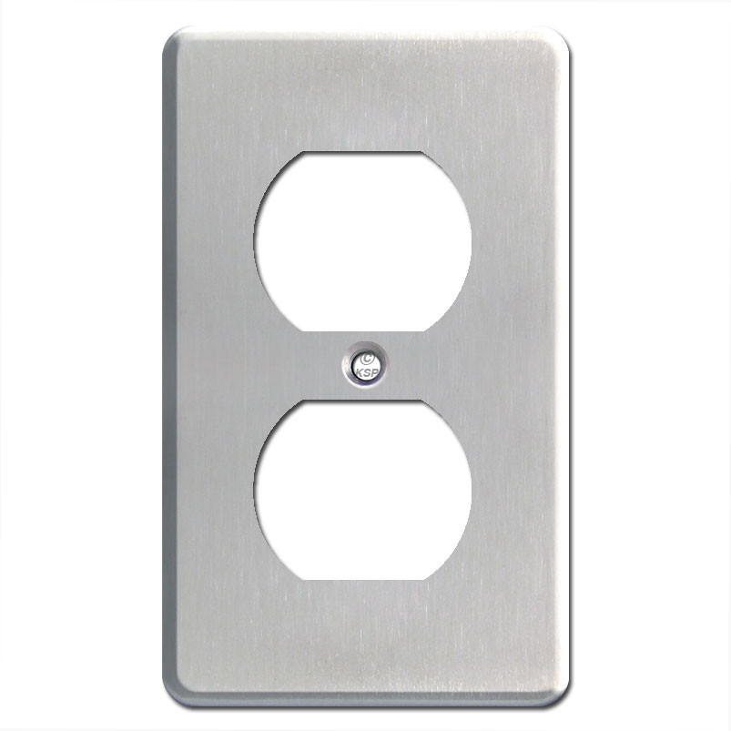 Deep Raised 1 Duplex Plate Cover Satin Stainless Steel
