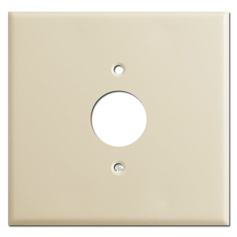 Jumbo Double Gang Single Center Receptacle Cover Plate Ivory