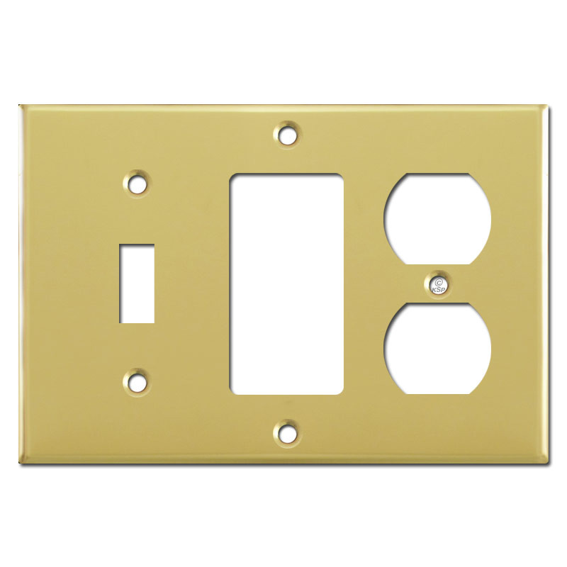 1 Outlet Cover Plate Polished Brass Kyle Switch Plates