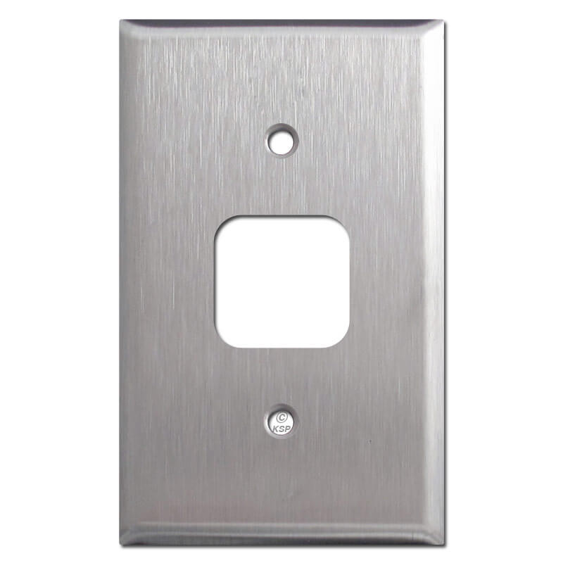Oversized 2 Telephone Jack Wall Covers Satin Stainless Steel