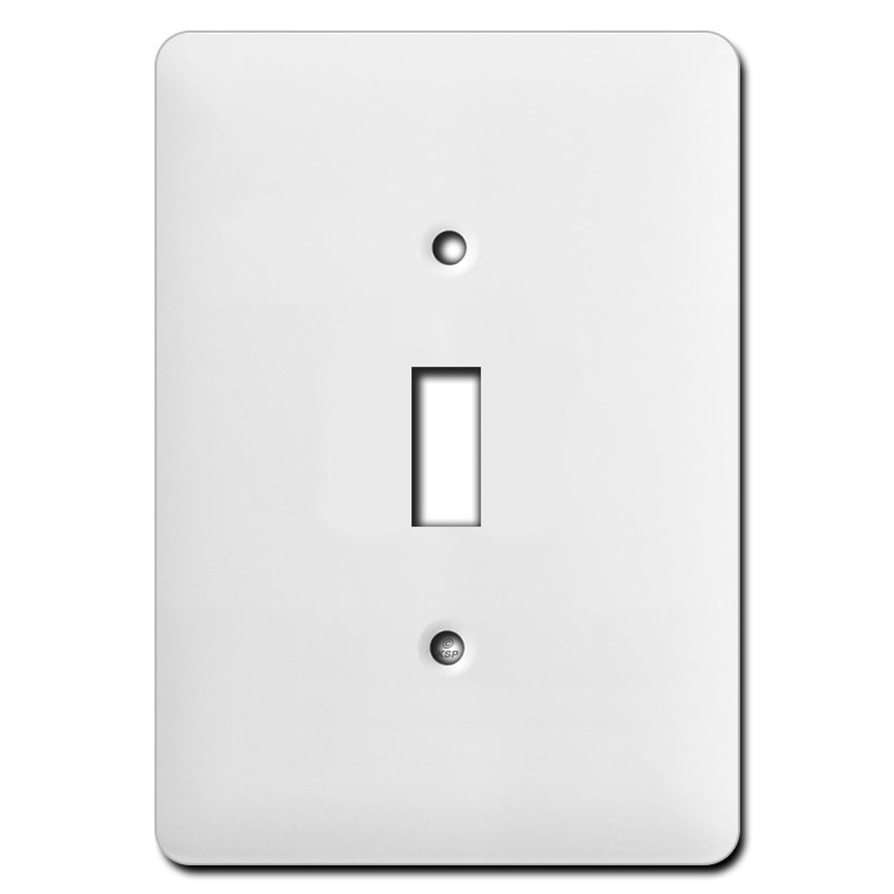 Long Wider Single Toggle Light Switch Plates White