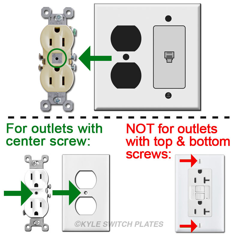 Combo Outlet & Phone Jack Cover Plates Kyle Switch Plates