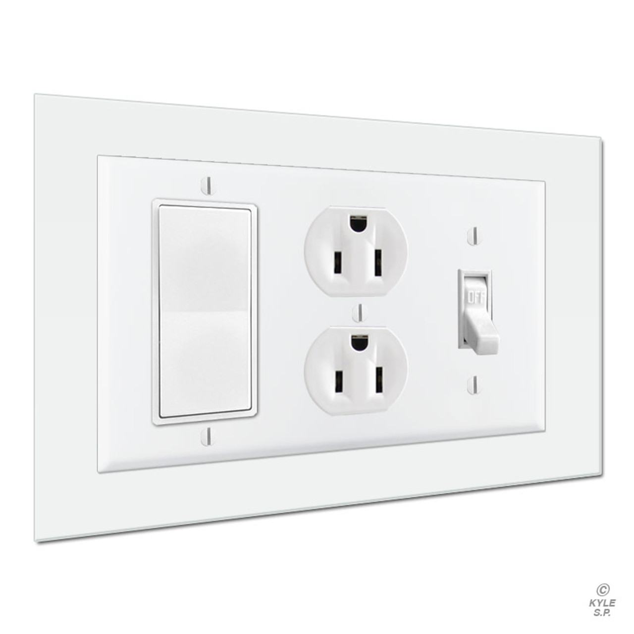 Wall Guard 8x6 Triple Light Switch Plate Expander Kyle Switch Plates