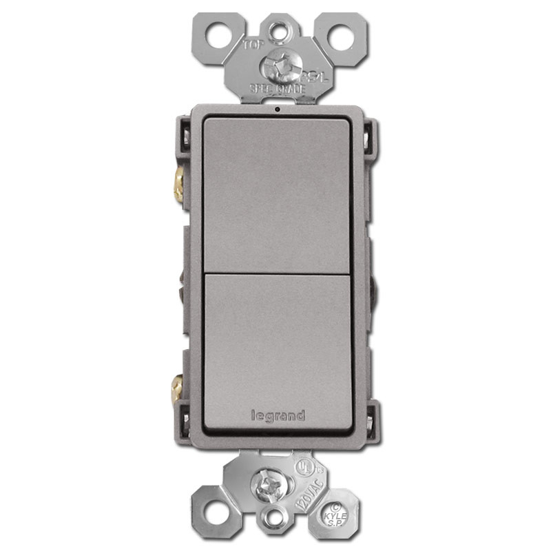 3 Stacked Single Pole Decora Rocker Switches Leviton 1755