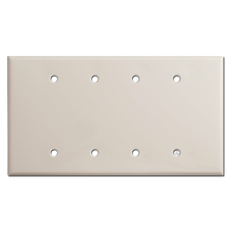 Oversized 4 blank electrical wall plate light almond