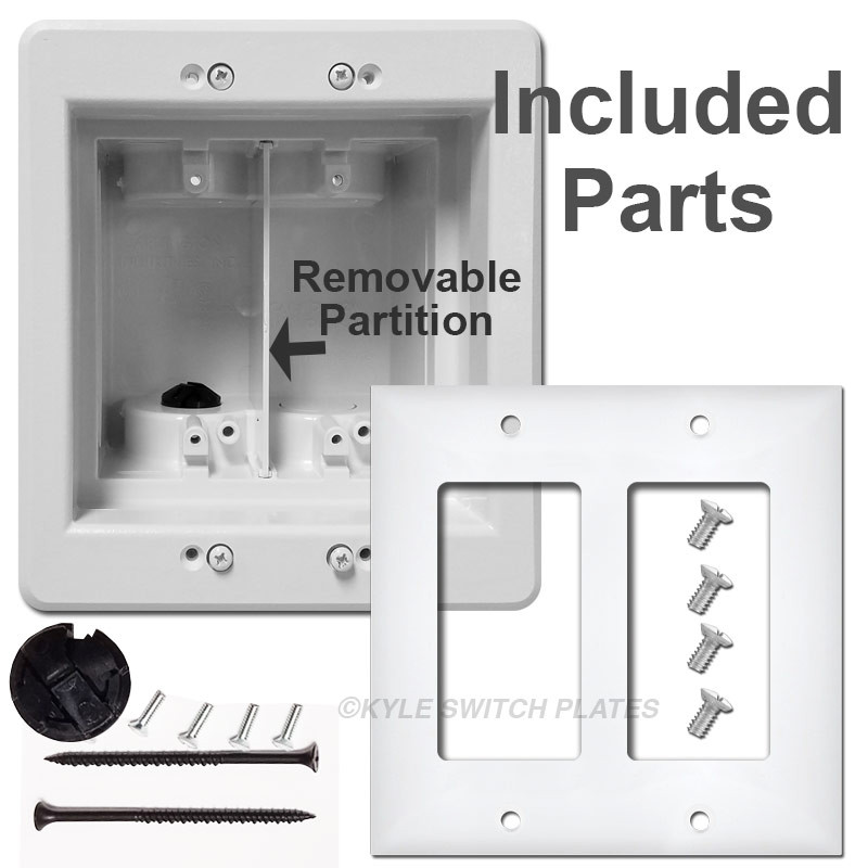 Recessed Electrical Box for Deep Outlets & Cables 2Gang