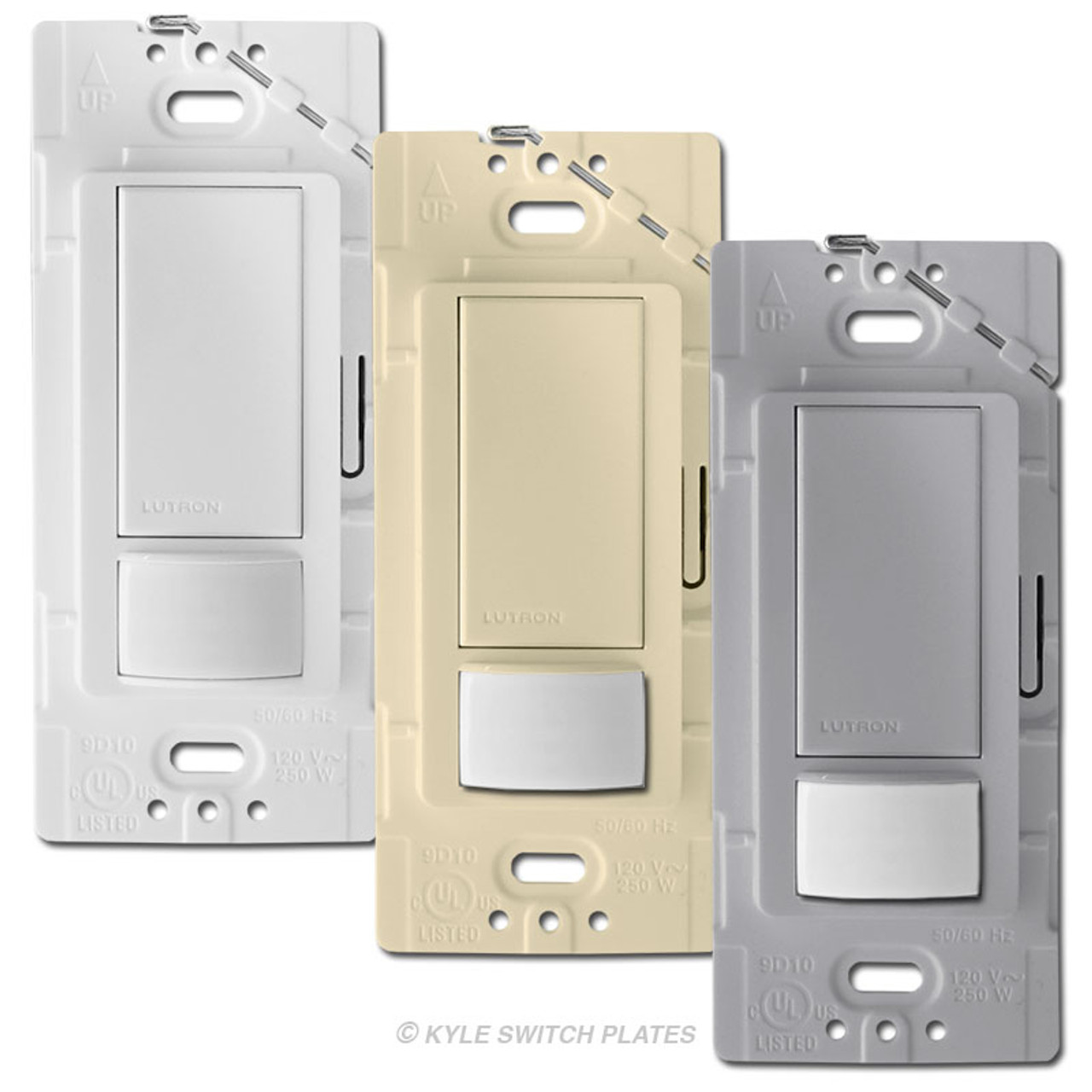 Occupancy Sensor Switch Lutron MSOPS2 White Kyle Switch Plates